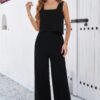 Two-Piece Square-Neck Sleeveless Set – Linen Blend