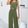 Two-Piece Square-Neck Sleeveless Set – Linen Blend