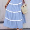 Waves Pleated Skirt with Elastic Waistband