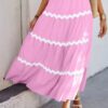 Waves Pleated Skirt with Elastic Waistband