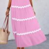 Waves Pleated Skirt with Elastic Waistband