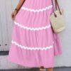 Waves Pleated Skirt with Elastic Waistband
