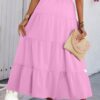 Waves Pleated Skirt with Elastic Waistband