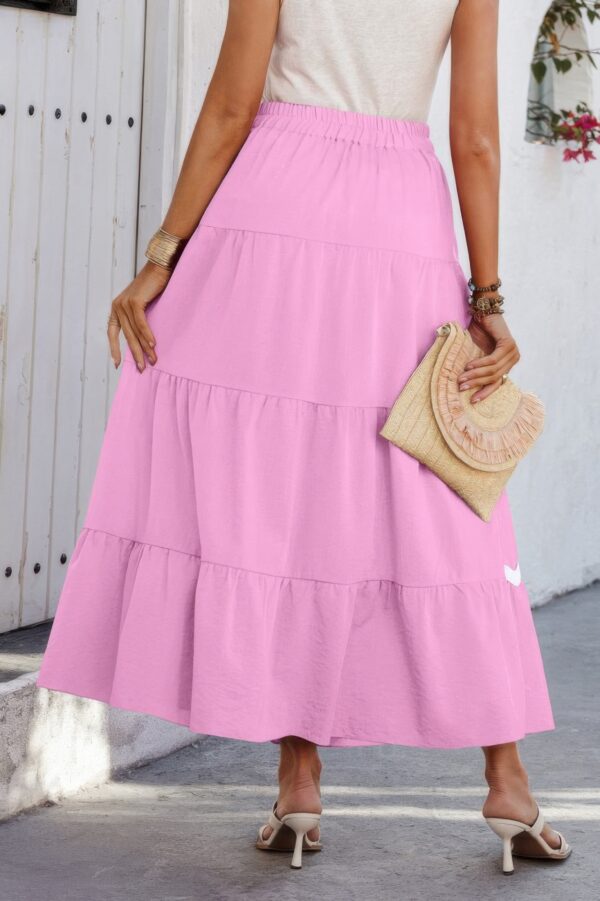 Waves Pleated Skirt with Elastic Waistband