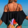 Tankini Swimsuit – Ruffle Top with High-Waist Bottom