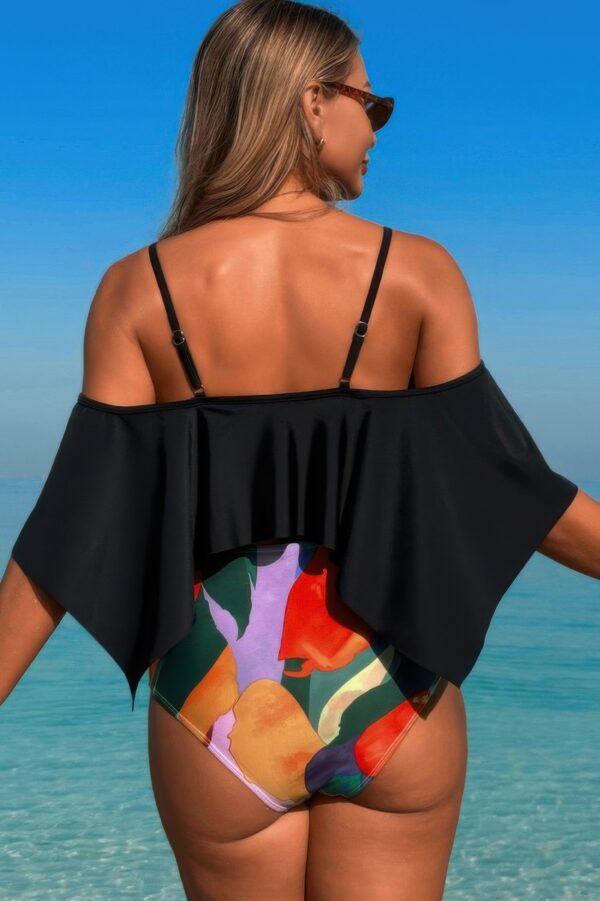 Tankini Swimsuit – Ruffle Top with High-Waist Bottom