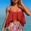 Tankini Swimsuit – Ruffle Top with High-Waist Bottom