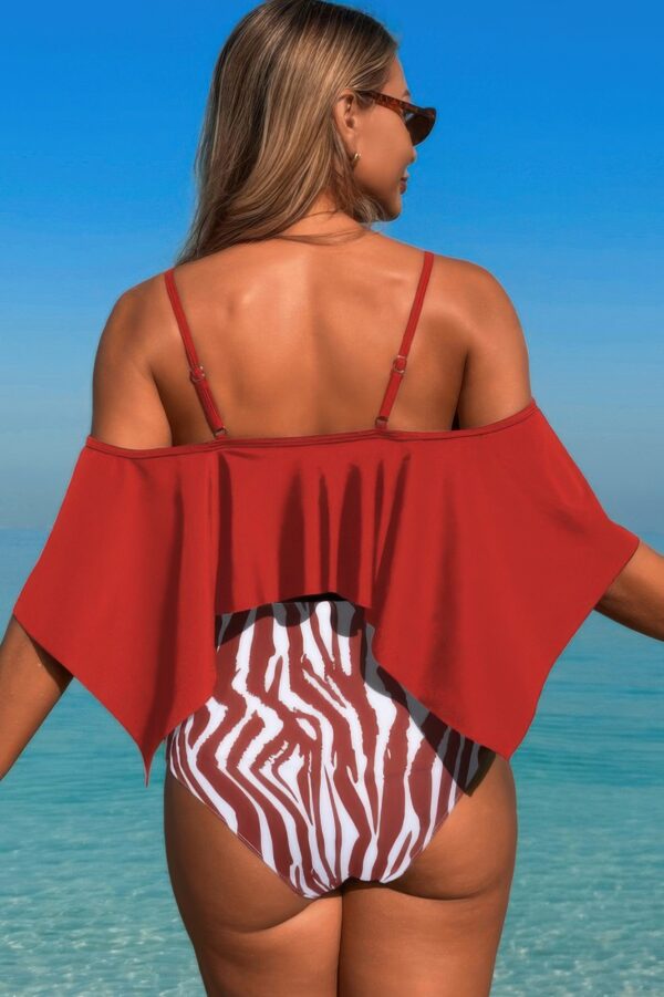 Tankini Swimsuit – Ruffle Top with High-Waist Bottom