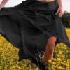 Asymmetrical Ruffle Skirt with Drawstring Waist