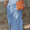 Asymmetrical Ruffle Skirt with Drawstring Waist