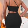 One-Shoulder Cutout Backless Bodycon Mini Dress