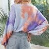 Lightweight Tie Dye Balloon Sleeve Top – Round Neck