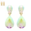 Teardrop Crystal Clip-On Earrings – Two-Tier Sparkle