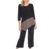 Colorblock V-Neck Quarter-Sleeve Top – Made in USA