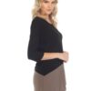 Colorblock V-Neck Quarter-Sleeve Top – Made in USA