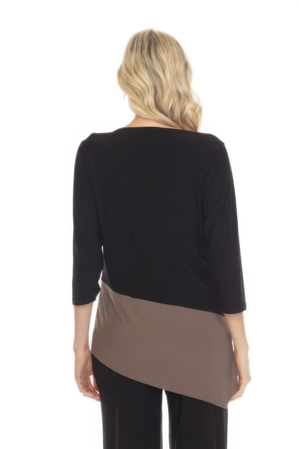 Colorblock V-Neck Quarter-Sleeve Top – Made in USA