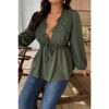 Plus-Size V-Neck Top with Lace Patchwork