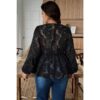 Plus Size Deep V Curve Lace-Trim Top