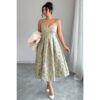 Plus Size Jacquard Spaghetti Strap Dress
