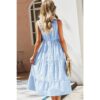 Sleeveless V-Neck A-Line Color Block Dress