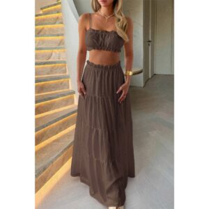 Sleeveless Tank Top & Flowing Maxi Skirt Set