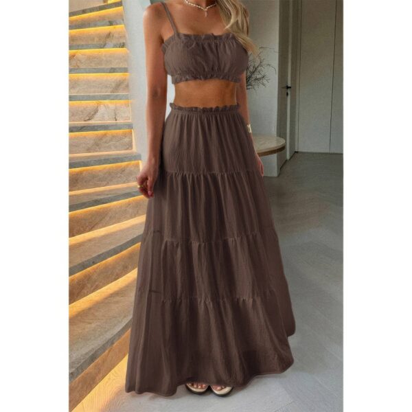 Sleeveless Tank Top & Flowing Maxi Skirt Set