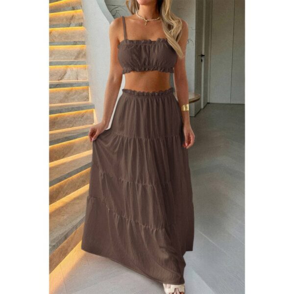 Sleeveless Tank Top & Flowing Maxi Skirt Set