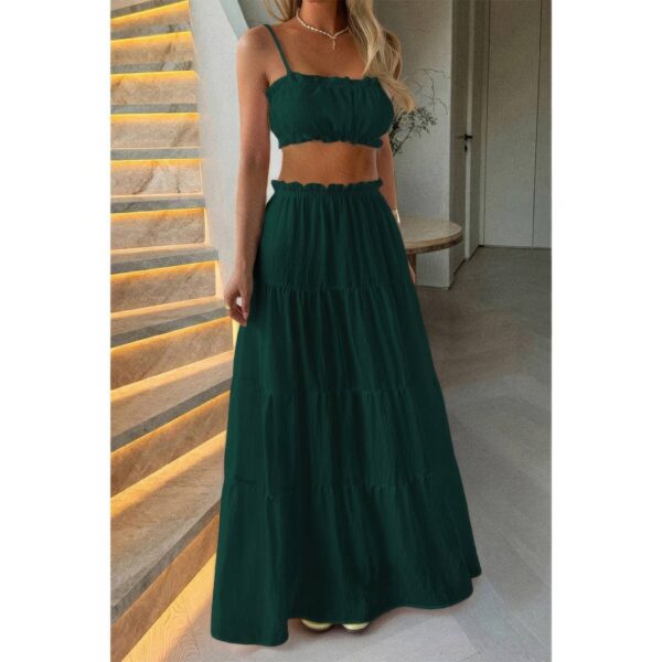 Sleeveless Tank Top & Flowing Maxi Skirt Set