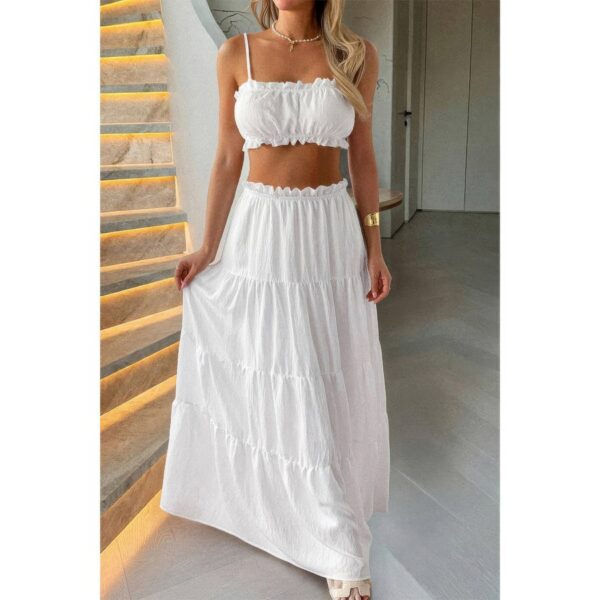 Sleeveless Tank Top & Flowing Maxi Skirt Set