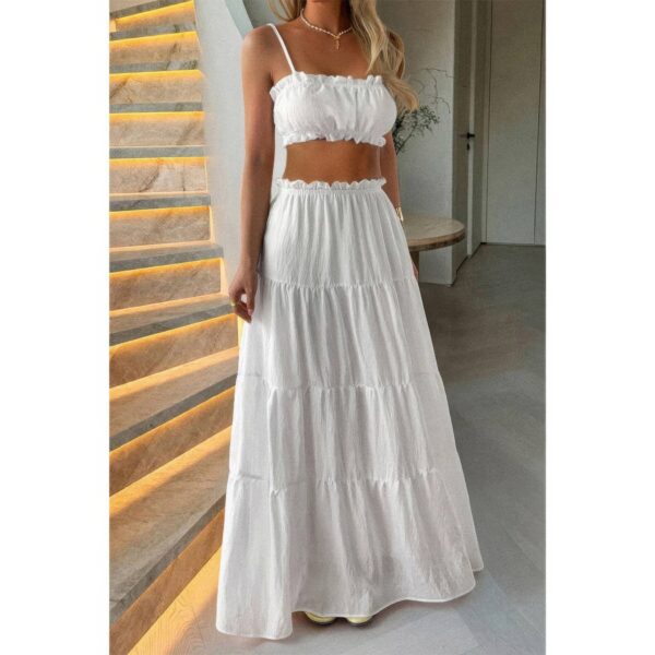 Sleeveless Tank Top & Flowing Maxi Skirt Set