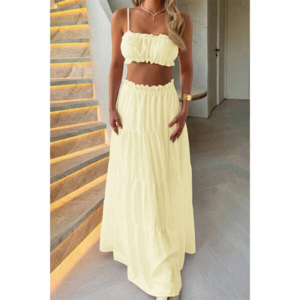 Sleeveless Tank Top & Flowing Maxi Skirt Set