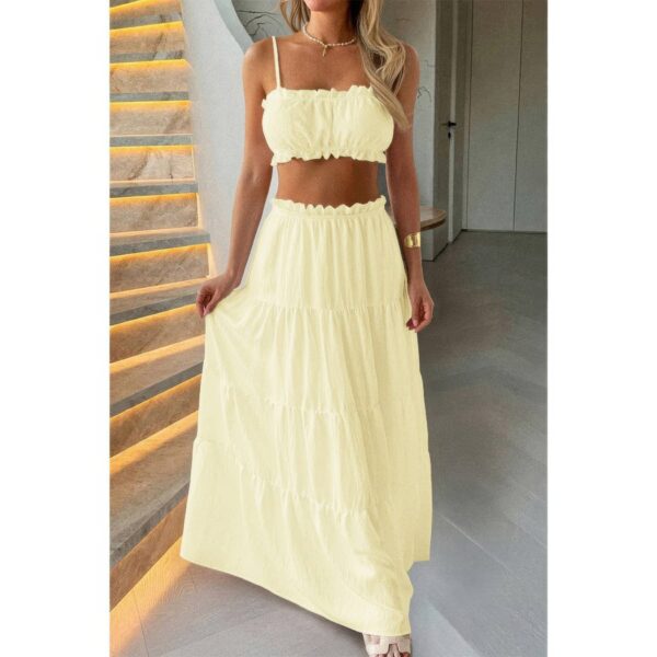 Sleeveless Tank Top & Flowing Maxi Skirt Set