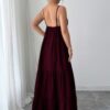 Sleeveless Suspender A-Line Maxi Dress in Viscose Blend