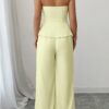 Off-Shoulder Waist-Cinched Wide-Leg Two-Piece Set