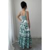 Printed Sleeveless A-Line Suspender Maxi Dress