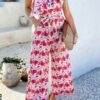Allover Print One-Shoulder Ruffle Jumpsuit