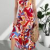 Sleeveless Front-Knot Ruched Cut-Out Maxi Dress