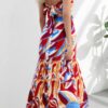 Sleeveless Front-Knot Ruched Cut-Out Maxi Dress