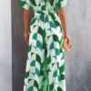 Belted Geometric Print Wide-Leg Jumpsuit