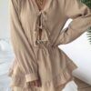 Layered Ruffle Dress with Bowknot Shoulder Straps