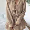 Layered Ruffle Dress with Bowknot Shoulder Straps