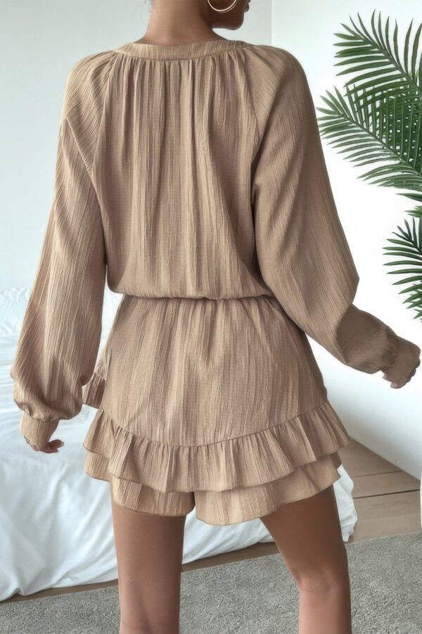 Layered Ruffle Dress with Bowknot Shoulder Straps