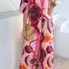 Printed Button-Down Two-Piece Set - Wide-Leg Pants