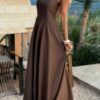 Strapless Full-Length Dress - Fitted Bodice