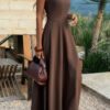 Strapless Full-Length Dress - Fitted Bodice
