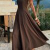 Strapless Full-Length Dress - Fitted Bodice