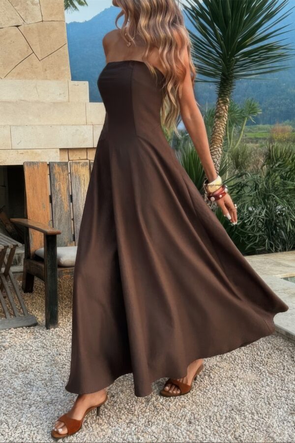 Strapless Full-Length Dress - Fitted Bodice