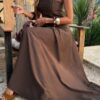 Strapless Full-Length Dress - Fitted Bodice