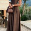 Strapless Full-Length Dress - Fitted Bodice