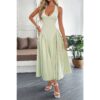 Halter Midi Sundress with Hidden Back Zipper